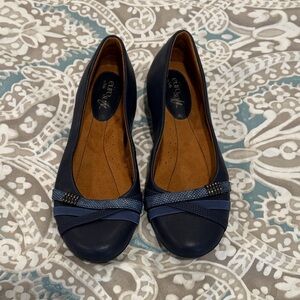 Sofft Navy Blue Flats with Embellished Strap